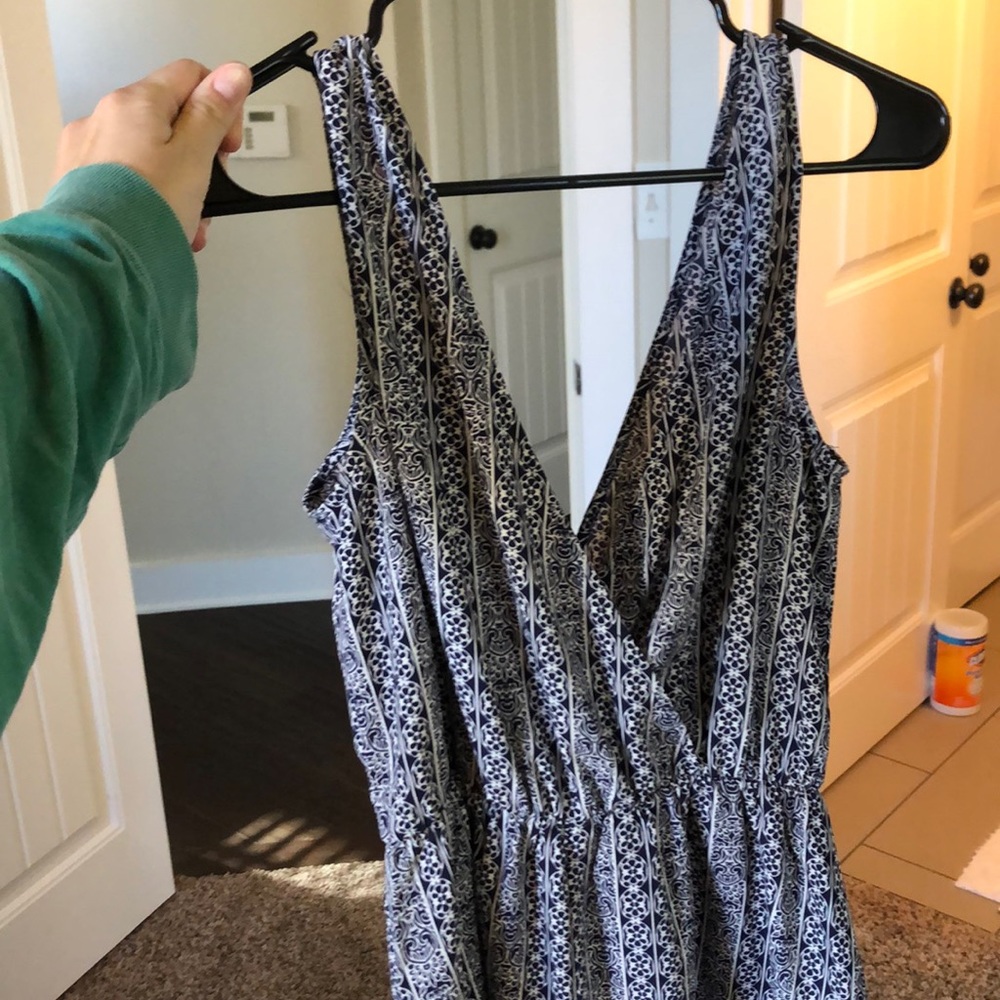 Navy print romper